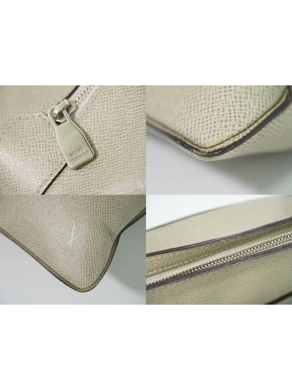 Louis Vuitton LV Taiga Leather Shoulder Bag Pochette Beige Sasha Second